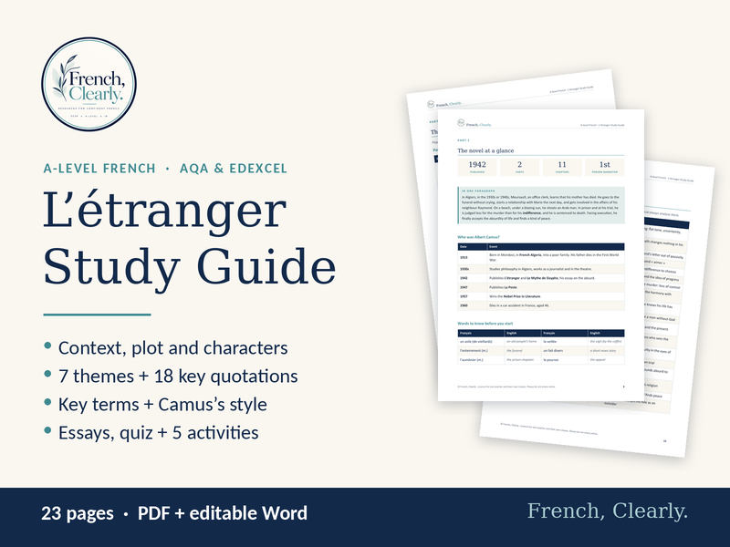 A-level French L’étranger Study Guide (AQA & Edexcel) – Themes, Quotes & Essay Plans