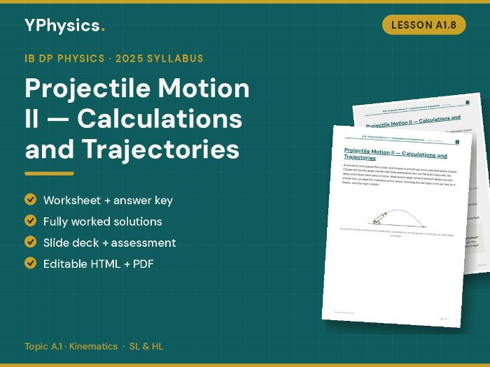 IB DP Physics (2025) A1.8 Projectile Motion Calculations