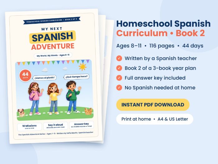 KS2 Spanish Workbook: My Next Spanish Adventure (Book 2), 116 Pages with Answers