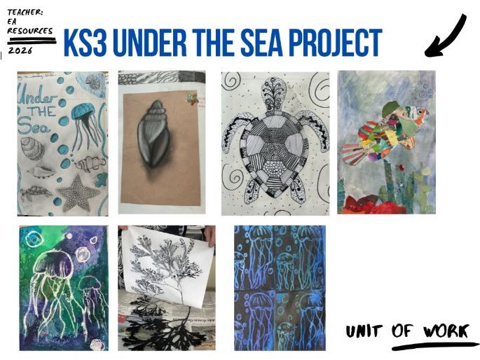 Under the Sea Art Project | KS3/KS4 Art & Design Unit of Work | Printmaking & Mixed Media
