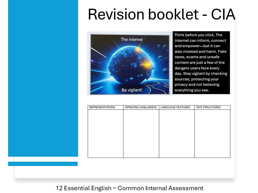 12 Essential English – CIA Exam Prep (QLD) – Revision Booklet CIA Print Media vs Internet 2026