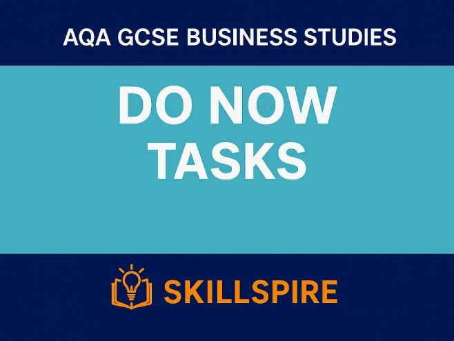 GCSE Business Studies: 100 Do Now Starter Tasks + Model Answers | Full Course Retrieval Pack