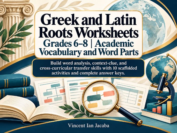 Greek and Latin Roots Worksheets Grades 6–8 | Academic Vocabulary & Morphology