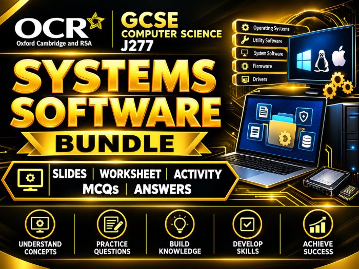 OCR GCSE Computer Science J277 Systems Software Bundle: Slides, Worksheet, Activity, MCQs, Answers