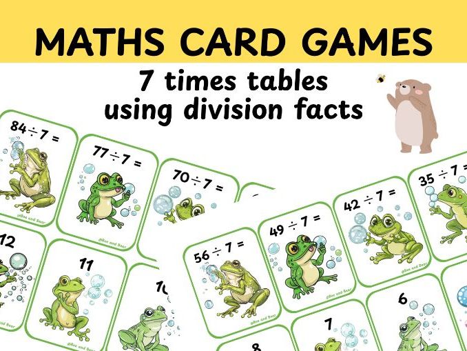 Seven times table division card game