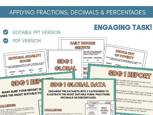 Applying FDP | Worksheet Task Booklet | Fractions, Decimals & Percentages