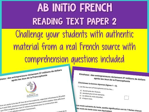 IB French Ab Initio: Experiences | Org Soc | Authentic Reading | Exam Prep