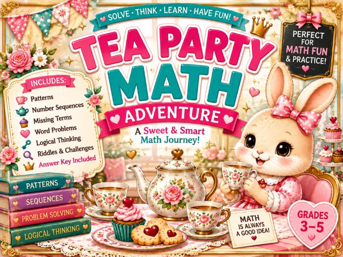 Tea Party Math Worksheets Kindergarten & 1st Grade | Counting, Addition & Number Sense
