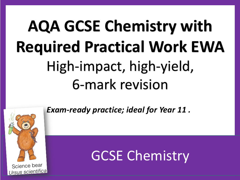 AQA GCSE Chemistry ALL 6-Mark EWA Booster Questions (RPs and Topics) BUNDLE - All 56