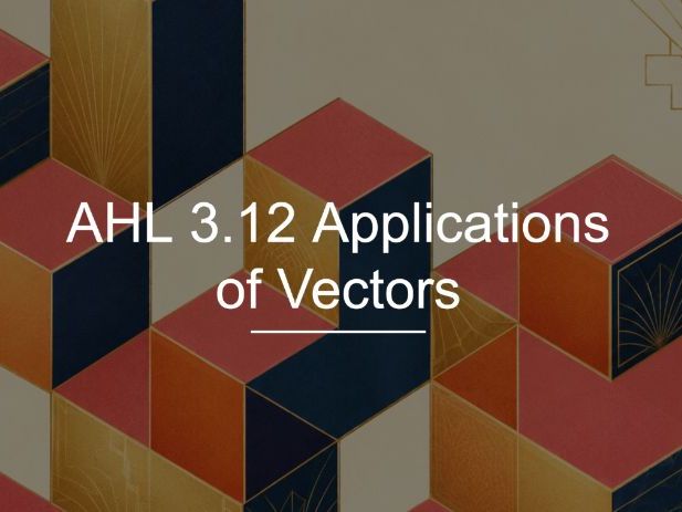 IB Math AI AHL 3.12 - Applications of Vectors