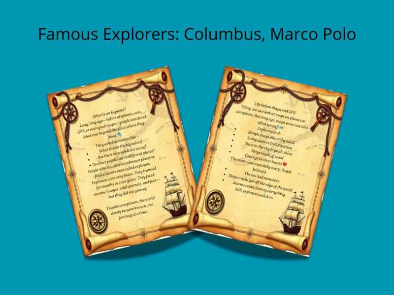 Famous Explorers: Columbus, Marco Polo
