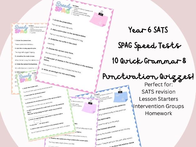 KS2 SPaG Speed Tests-10 Quick Grammar & Punctuation Quizzes for SATs Revision + Answers