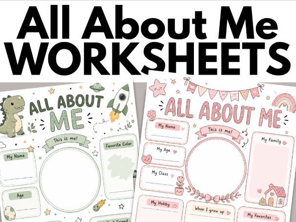 All About Me worksheets: girl, boy