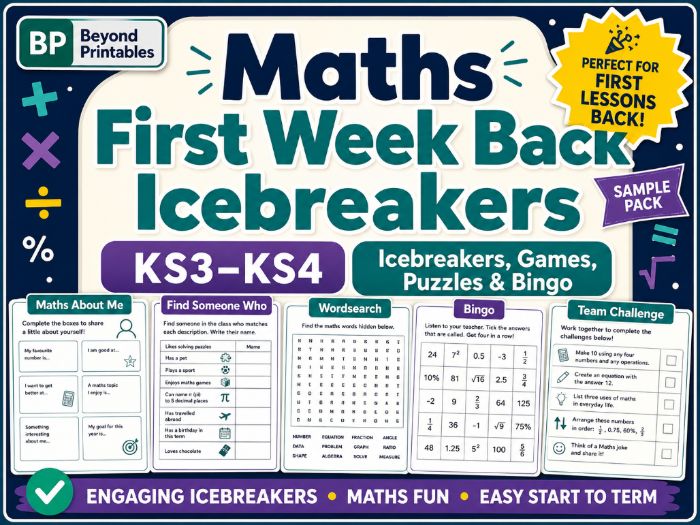 FREE KS3–KS4 Maths First Week Back Icebreakers | Games, Puzzles, Bingo & Answers