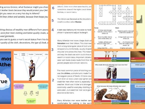 KS2 Ancient Greece - Athens: Male Fashion Lesson Pack