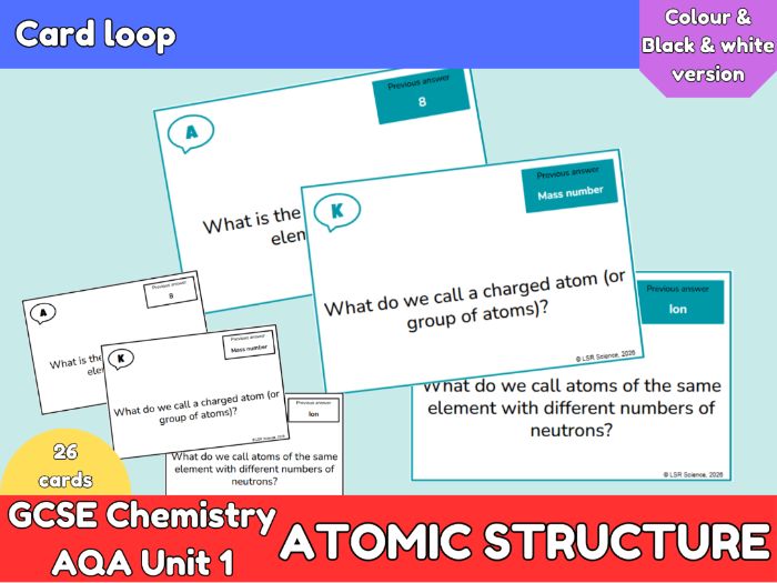 AQA GCSE Chemistry Unit 1: Atomic Structure & Separation Techniques Scavenger Hunt
