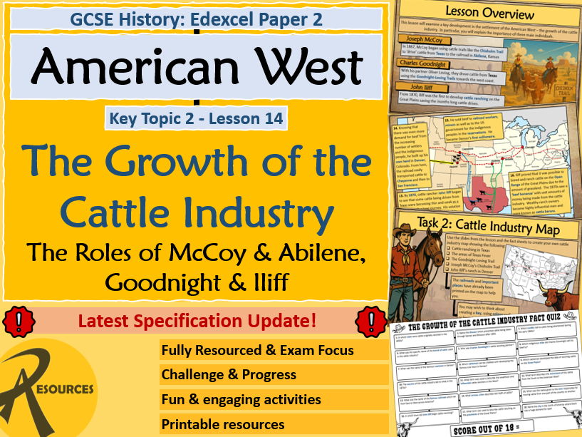 Cattle Industry Growth - Goodnight McCoy Iliff - American West - GCSE History Edexcel - Lesson 14