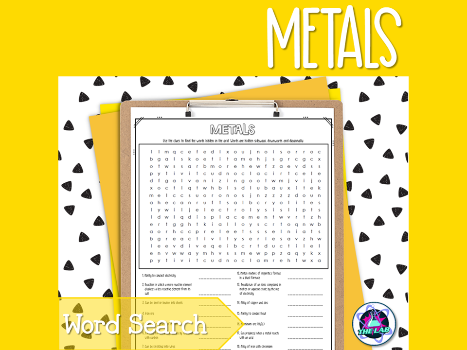 Metals Word Search