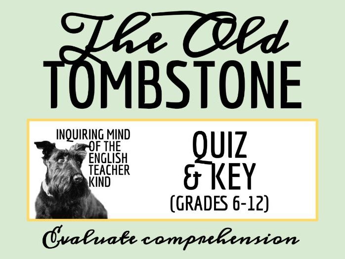 "The Old Tombstone" by Hans Christian Andersen Quiz and Answer Key