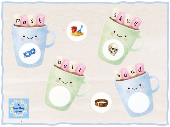 CVCC Phonics Matching Game (Hot Chocolate/Winter Theme)