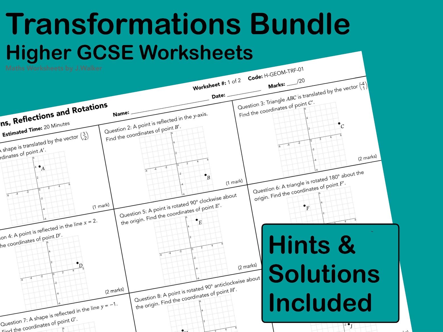 GCSE Maths: Transformations Bundle - Higher Tier
