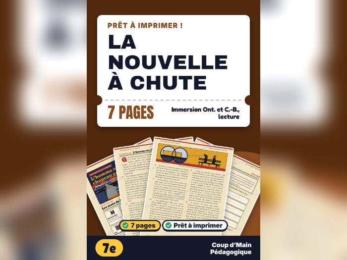 French Immersion Grade 7 Short Story with a Twist | L'homme au chapeau gris