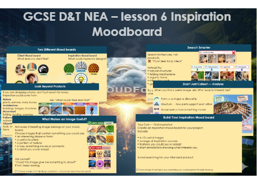 GCSE D&T NEA – Lesson 6 Inspiration Mood board