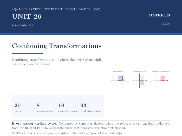 AQA Level 2 Further Maths - Matrices: Combining Transformations