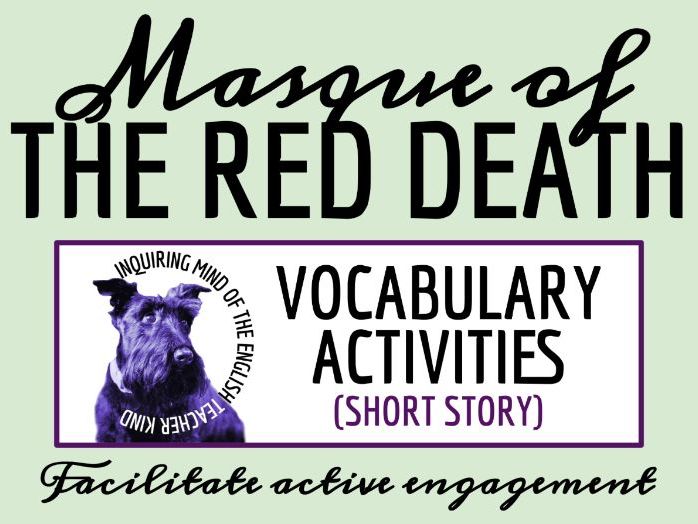 "Masque of the Red Death" Vocabulary Activities | Crossword Puzzle | Word Search