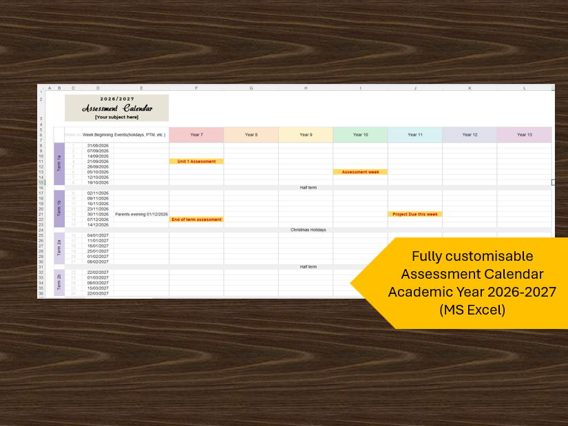2026-2027 Assessment Calendar