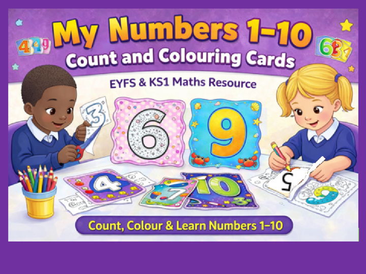 My Numbers 1-10 Count Cut Colour Cards