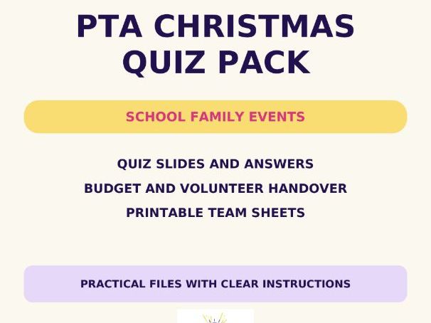 PTA Christmas Quiz Fundraising Event Pack