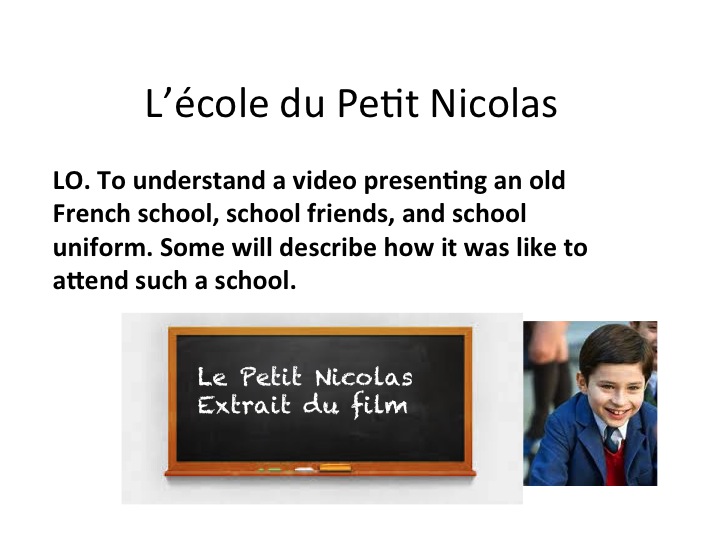 GCSE French School topic - Le Petit Nicolas