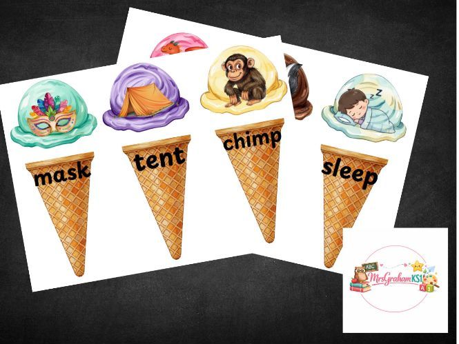 Phase 4 Phonics Ice Cream Matching