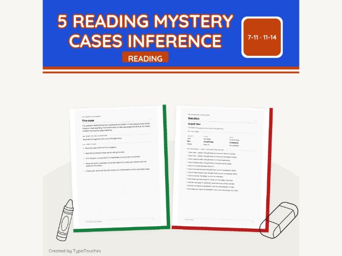 5 Reading Mystery Cases Inference | 61 pp
