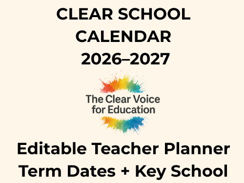 Editable School Calendar 2026–2027 | Teacher Planner & Term Dates