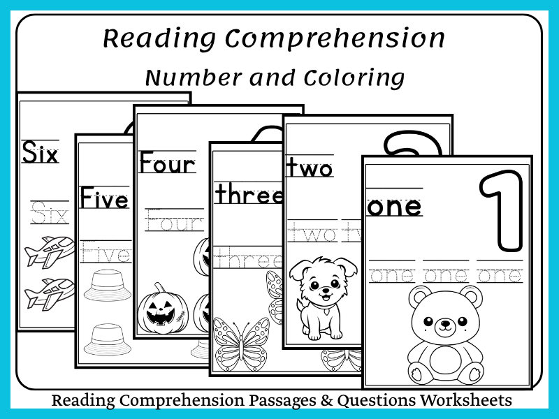Number and Coloring 1st Grade - 3rd Grade Reading Comprehension Worksheet