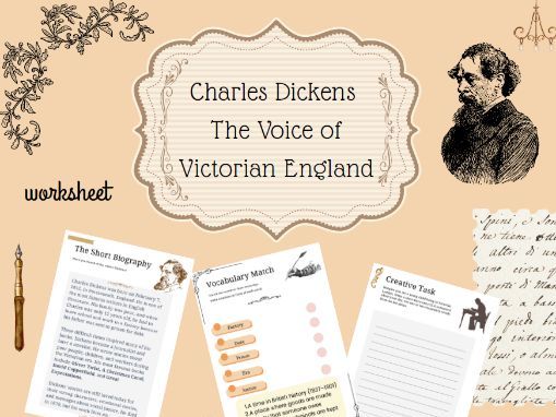 Charles Dickens & Victorian England: Biography, Reading Comprehension, Worksheets (Grades 7-9)
