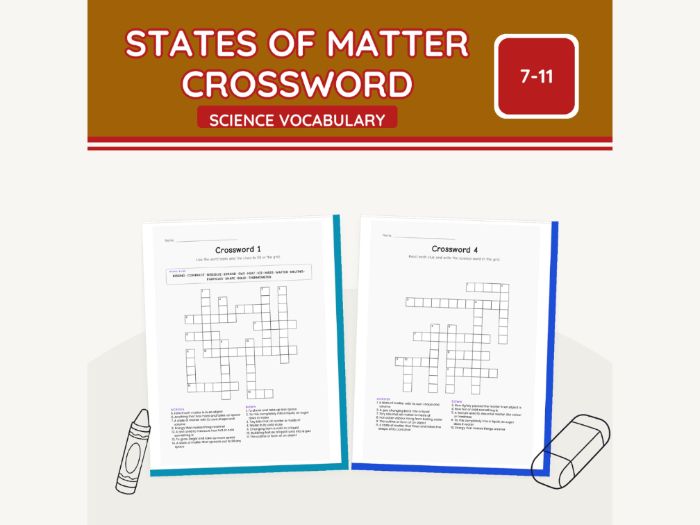 States of Matter Crossword KS2 | 9 Sheets