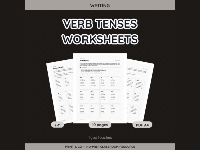 Verb Tenses Worksheets | 10 No-Prep Sheets