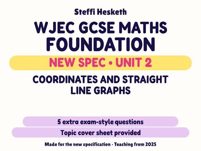 WJEC New Spec Maths Foundation Unit 2: Coordinates and straight line graphs