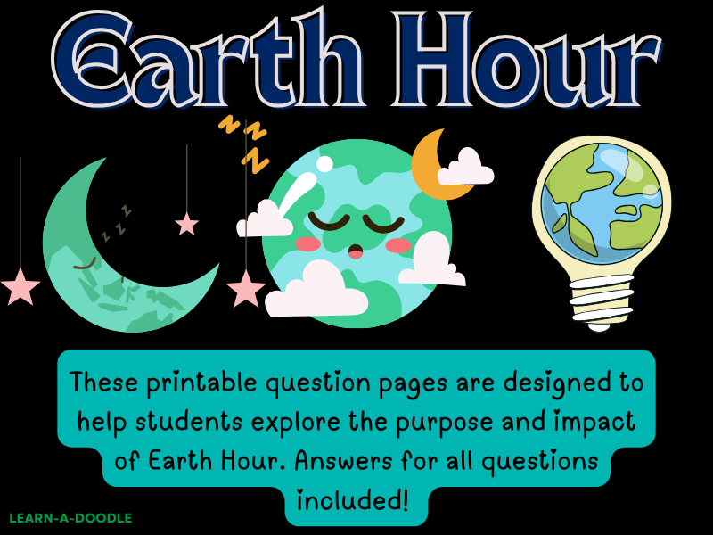 Earth Hour Questions to Help You Think About the Planet! Printable Pages