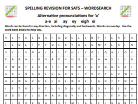SATs Spelling Revision Wordsearches Pack 1