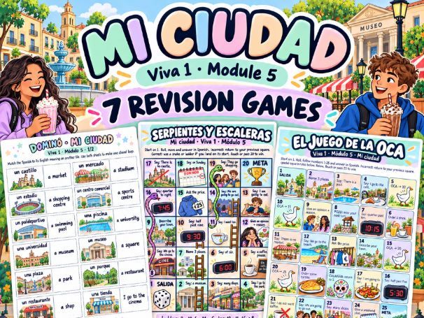 Viva 1 Module 5 – Mi ciudad | 7 Spanish Revision Games