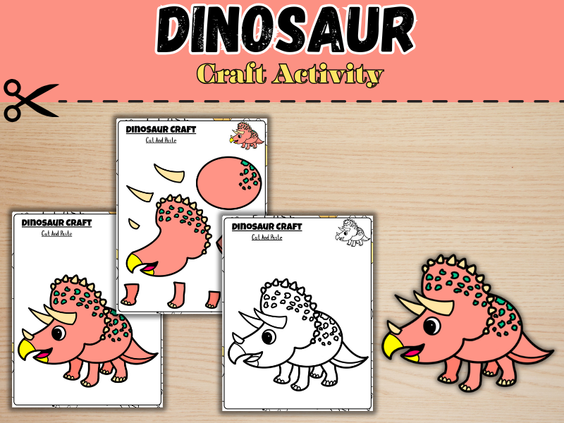Dinosaur Craft |Cut and Paste|Prehistoric animals|Fun Friday activity|Dino-theme