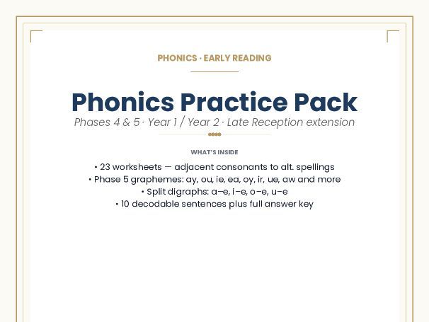Phonics Practice Pack - Phases 4 and 5