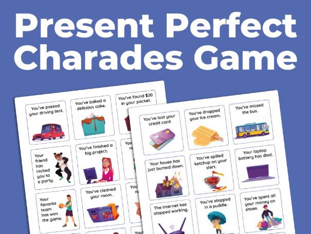 Grammar Charades: Present Perfect Grammar Game | Mime and Guess | No-Prep
