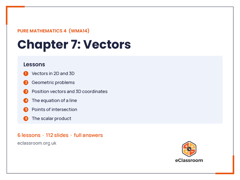 IAL Pure 4 Vectors lesson slides