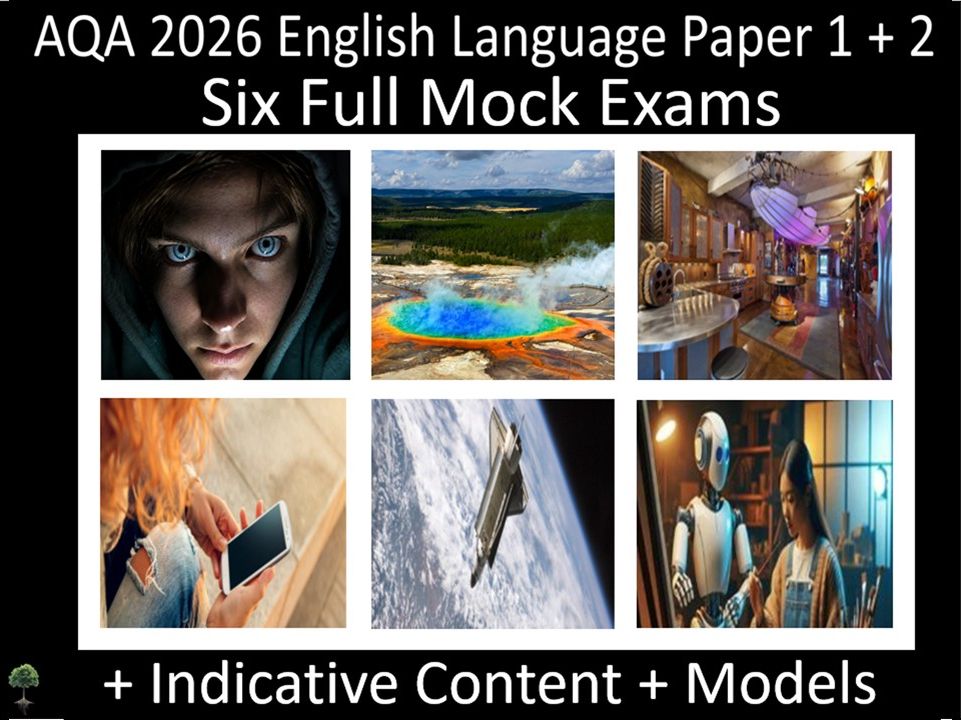 Six AQA 2026 GCSE English Language Paper 1 + 2 Mocks | Models