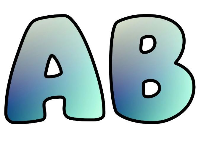 White Blue Fading Classroom Display | Lettering Set | Upper & Lowercase, 0-9 and Signs